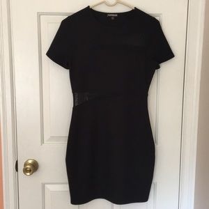 Black cut out mini dress.